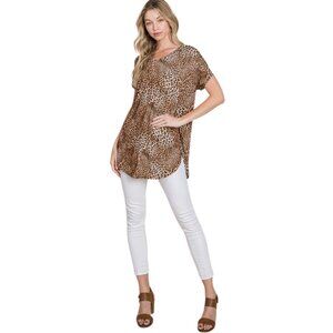 Leopard Print Tunic Top by Bombom